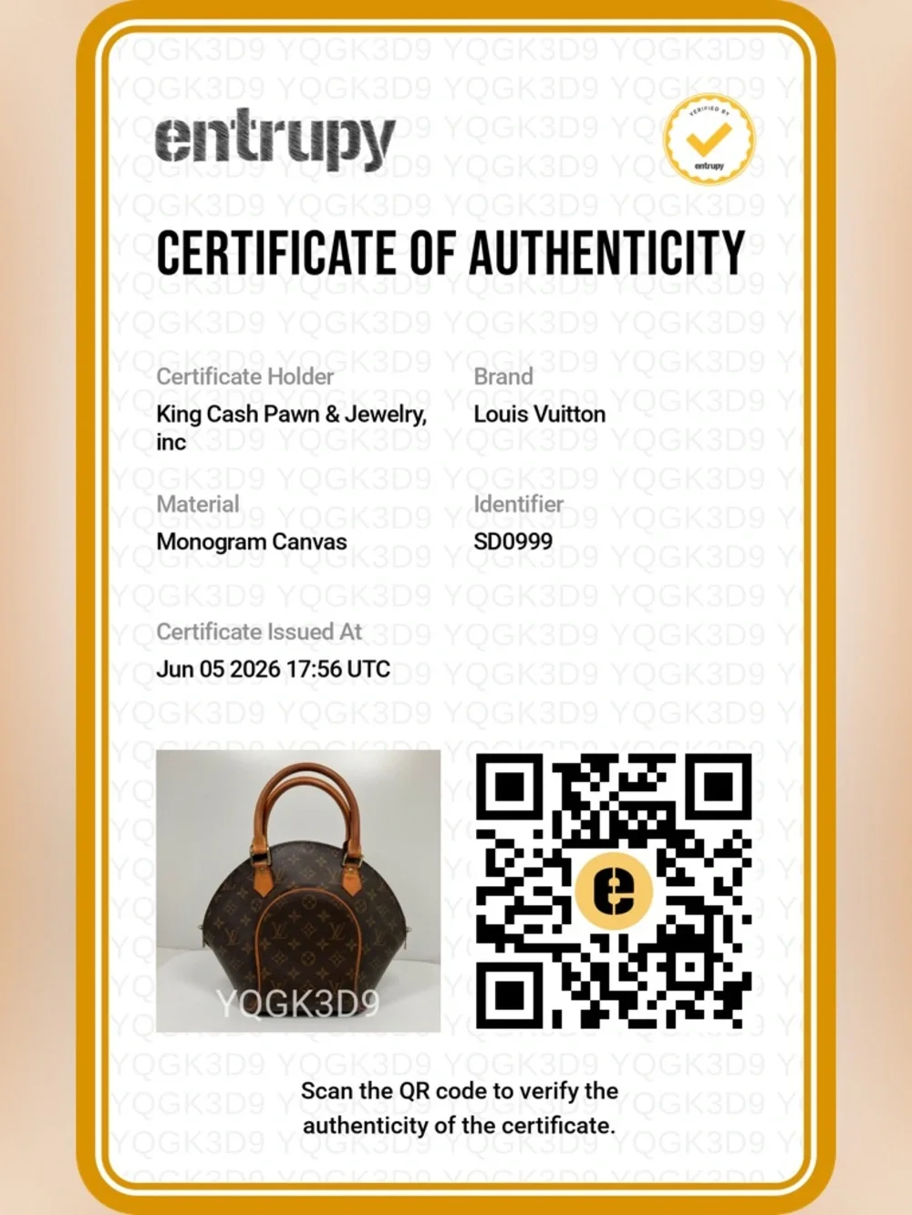 Louis Vuitton Ellipse Satchel PM Brown Leather/Canvas
